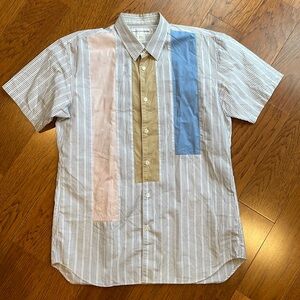 Comme des Garçons shirt short sleeve stripped shirt.